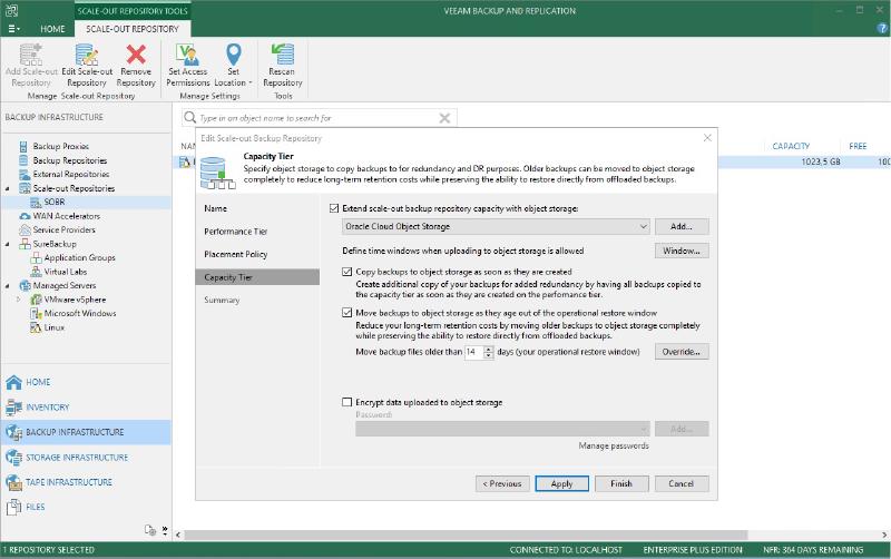 Veeam Capacity Tier           Oracle Cloud Object Storage — O C S O B R 1