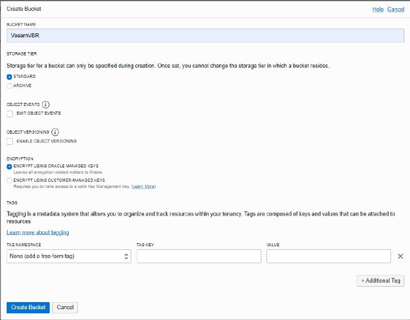 Veeam Capacity Tier           Oracle Cloud Object Storage — O Cbucket 2