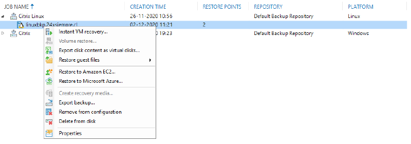 Veeam Citrix Hypervisor /  Xenserver — captura 21