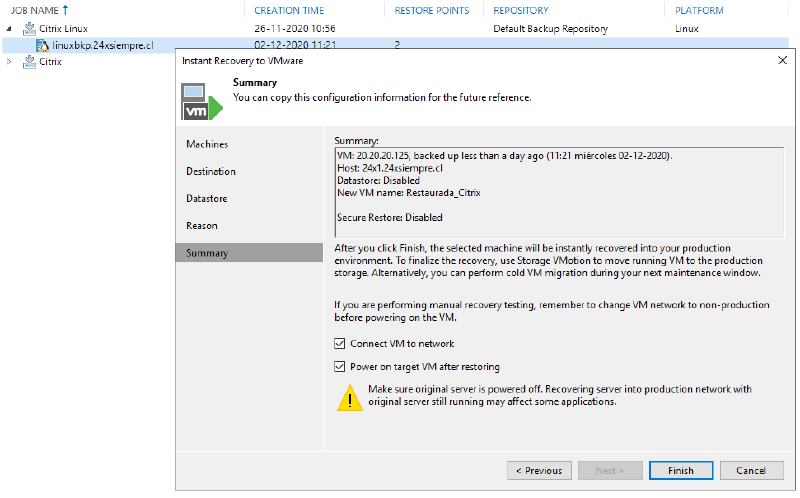 Veeam Citrix Hypervisor /  Xenserver — captura 24