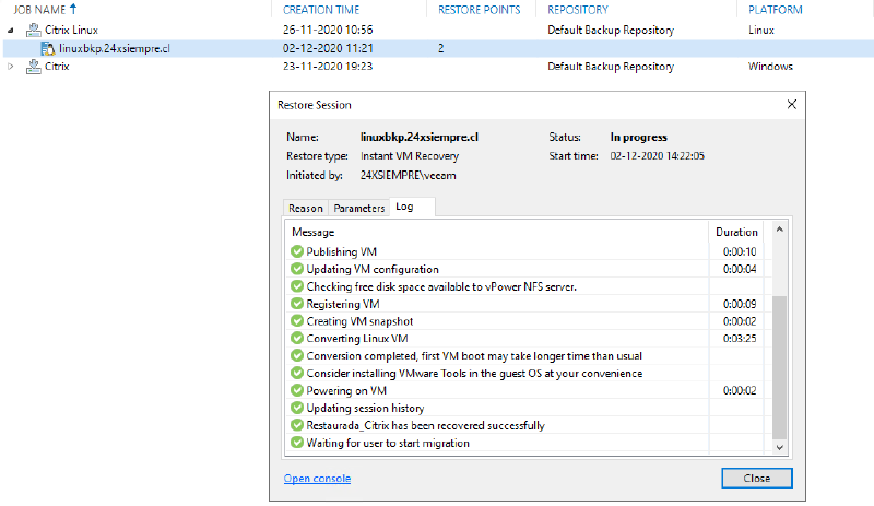 Veeam Citrix Hypervisor /  Xenserver — captura 27