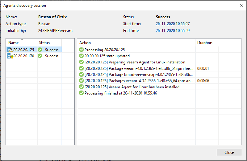 Veeam Citrix Hypervisor /  Xenserver — captura 3