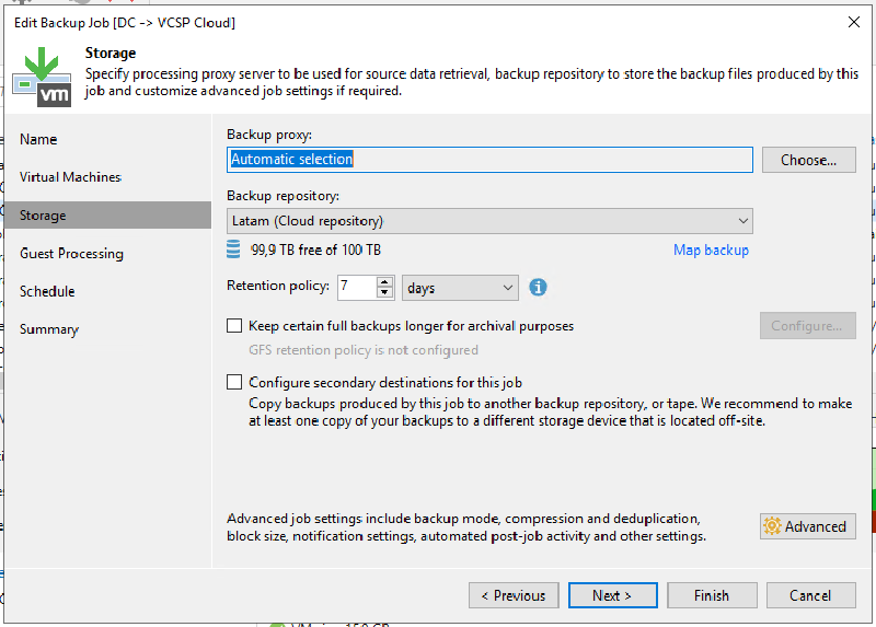 Veeam Cloud Connect Performance — captura 2