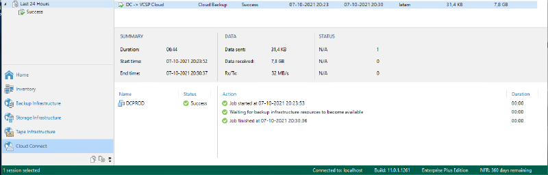 Veeam Cloud Connect Performance — captura 5