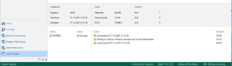 Veeam Cloud Connect Performance — captura 12