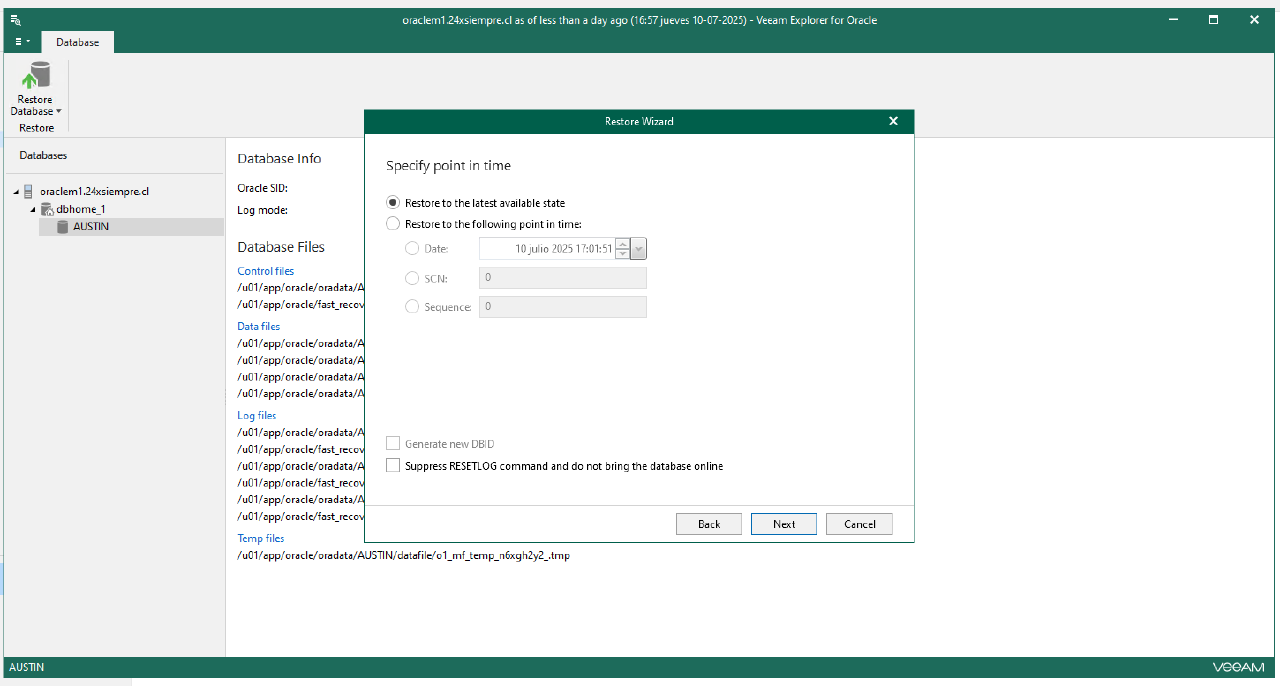 Veeam Explorer Oracle RMAN · 24xSiempre