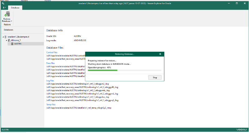 Veeam Explorer Oracle RMAN — captura 21