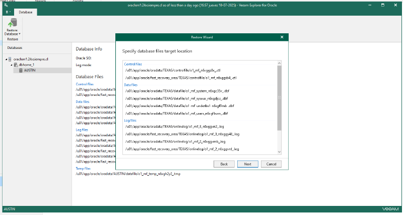 Veeam Explorer Oracle RMAN — captura 25