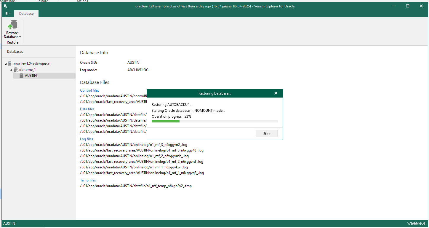 Veeam Explorer Oracle RMAN · 24xSiempre