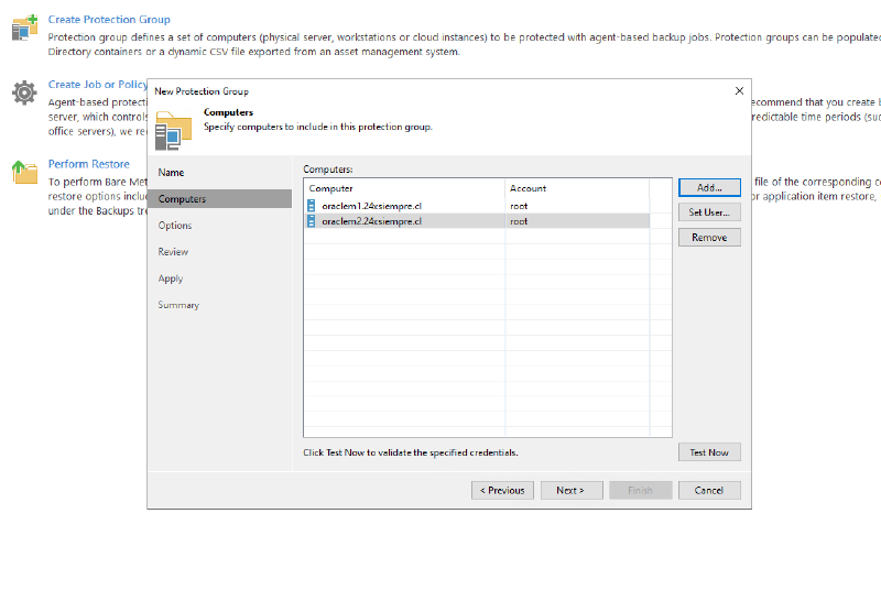 Veeam Explorer Oracle RMAN — captura 3