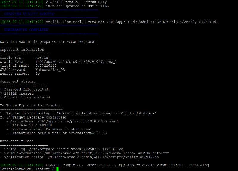 Veeam Explorer Oracle RMAN — captura 40