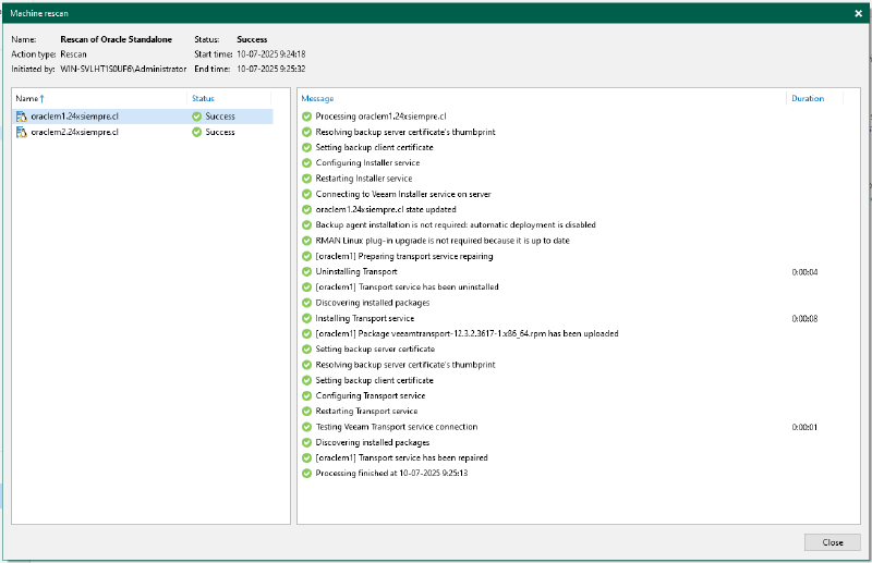 Veeam Explorer Oracle RMAN — captura 7