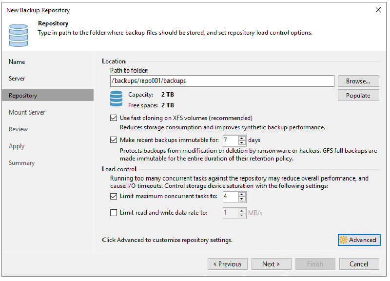 Veeam Hardened (Immutable) Repository — captura 30