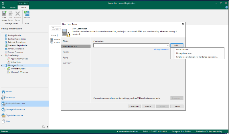 Veeam Immutable Repository con Red Hat Enterprise Linux — captura 11