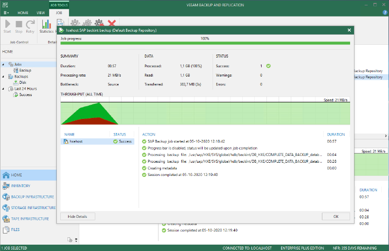 Veeam Plugin SAP HANA — captura 5