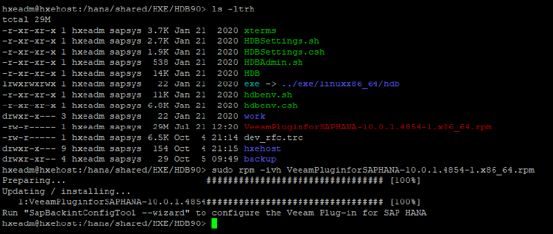 Veeam Plugin SAP HANA — instalacion plugin hana